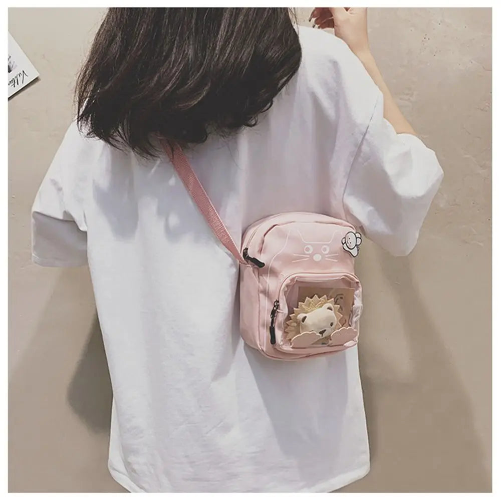 Women Nylon Shoulder Bag Small Cross Body Cartoon Tote Handbags