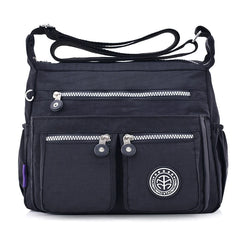 Women Nylon Shoulder Bags Female Solid Zipper Handbag Messenger Bags