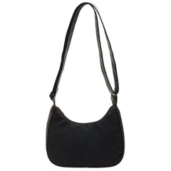 Women Nylon Solid Armpit Bag Lady Zipper Small Crescent Phone Shoulder Bag