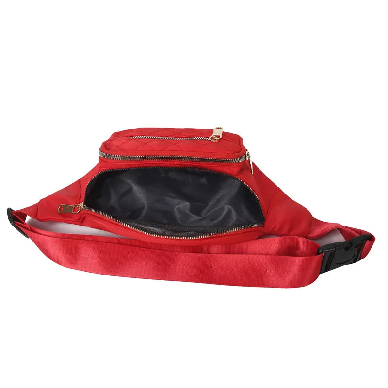 Nylon Waist Bags Pack Functional Fanny Belt Bag