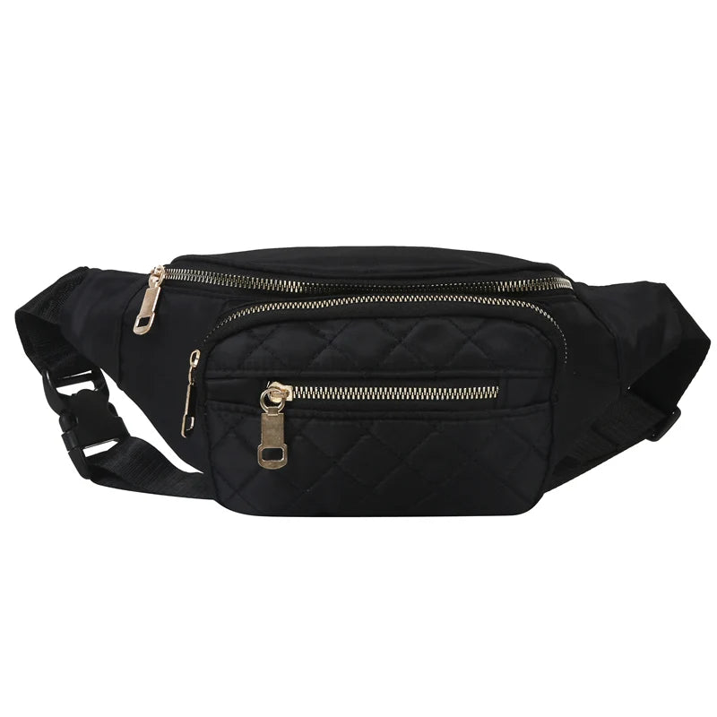 Nylon Waist Bags Pack Functional Fanny Belt Bag