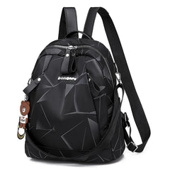 Women Oxford Backpack Anti-theft Travel Bag with Pendant