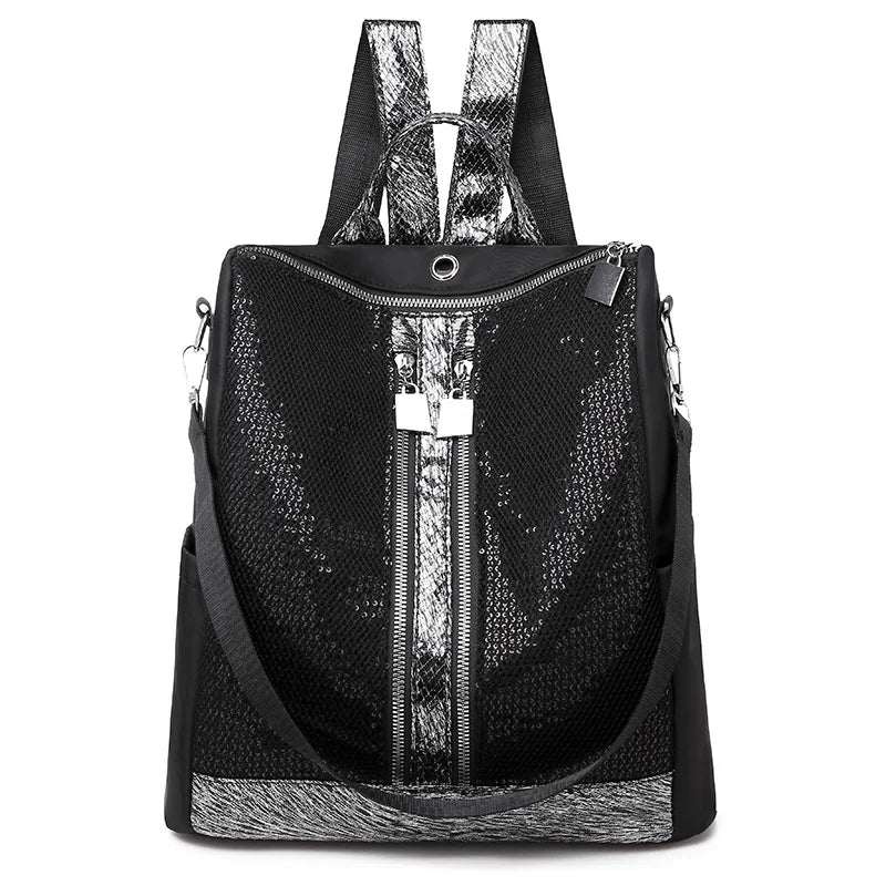 Sequins Water-proof Oxford Backpack Anti-theft Rucksack
