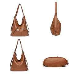Women PU Leather 3 In 1 Backpack Large Capacity Tote Shoulder Bags