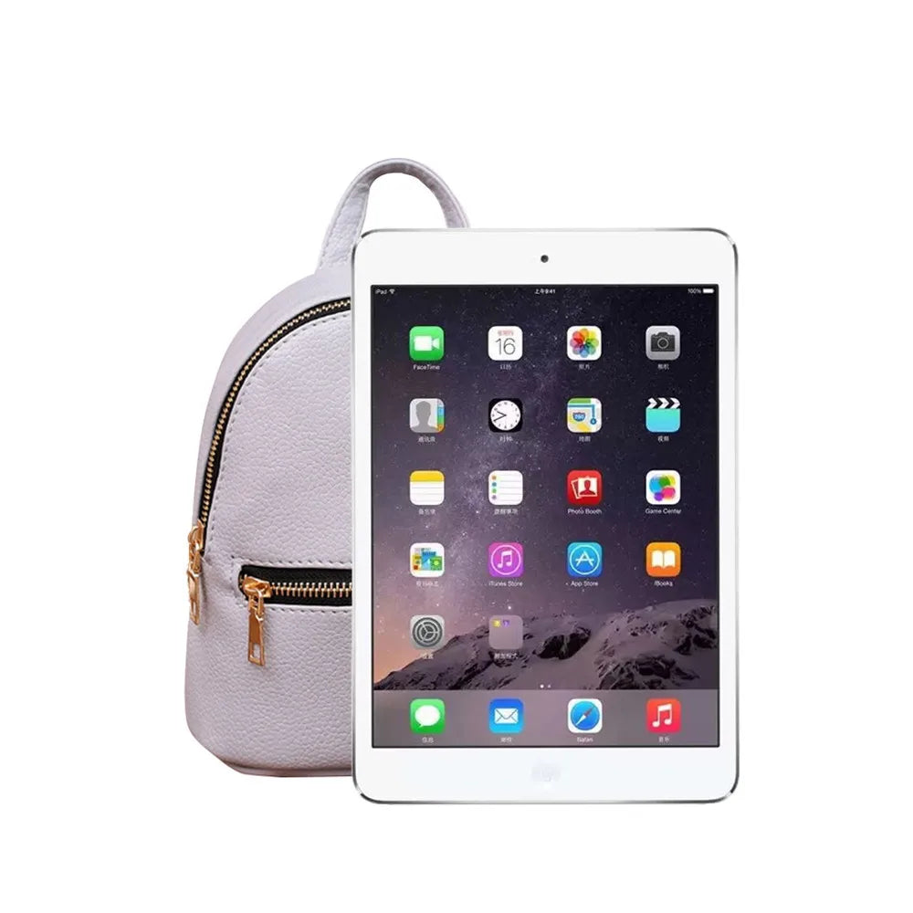 Women PU Leather Backpack School Rucksack College Solid Ladies Satchel Travel
