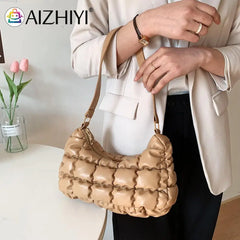 Women PU Leather Crescent Shape Handbag Lady Vintage Small Messenger Bag
