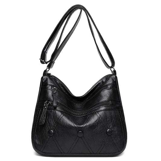 Women PU Leather Crossbody Tote Bag Female Zipper Handbag