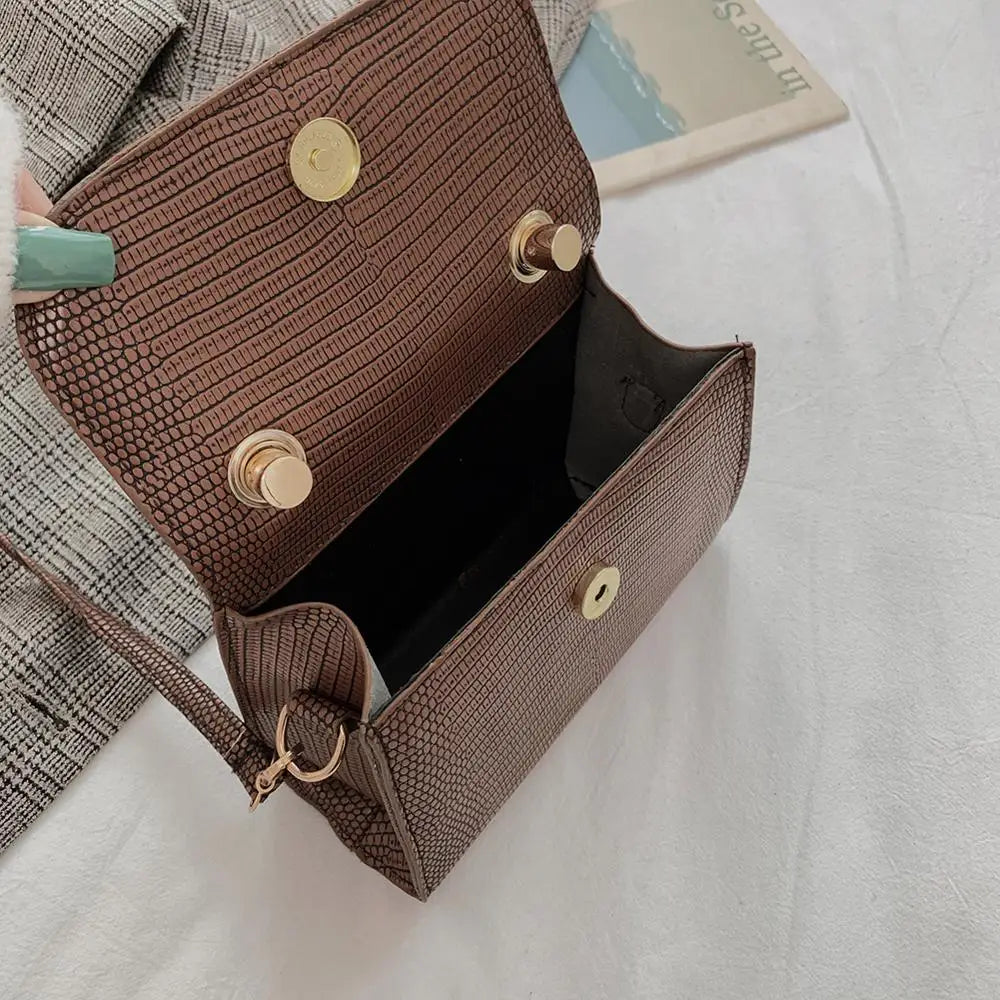 Vintage Lady Flap PU Leather Shoulder Handbag