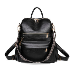 Women PU Leather School Backpack Convertible Ladies Casual Daypack Travel