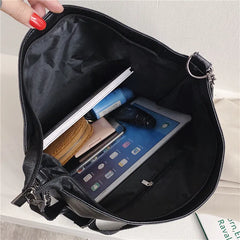 Women PU Leather Shoulder Bags Female Handbag Large Size Bucket Bags