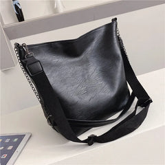 Women PU Leather Shoulder Bags Female Handbag Large Size Bucket Bags