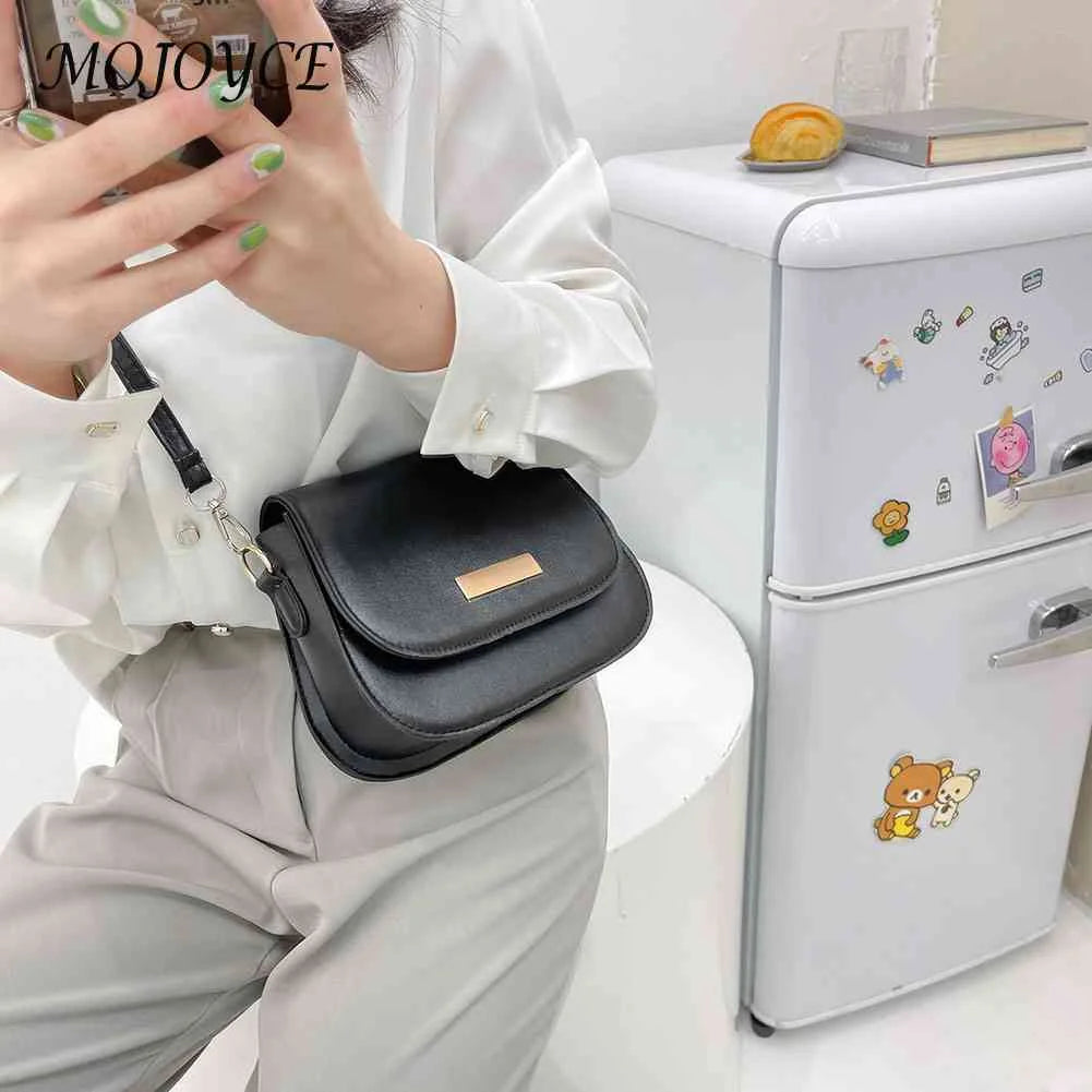 Women PU Leather Shoulder Bags Lady Flap Solid Bag Casual Small Purse Bag