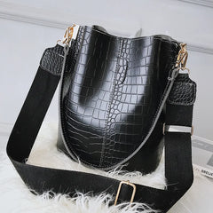 Women PU Leather Shoulder Bags Bucket Style Handbag