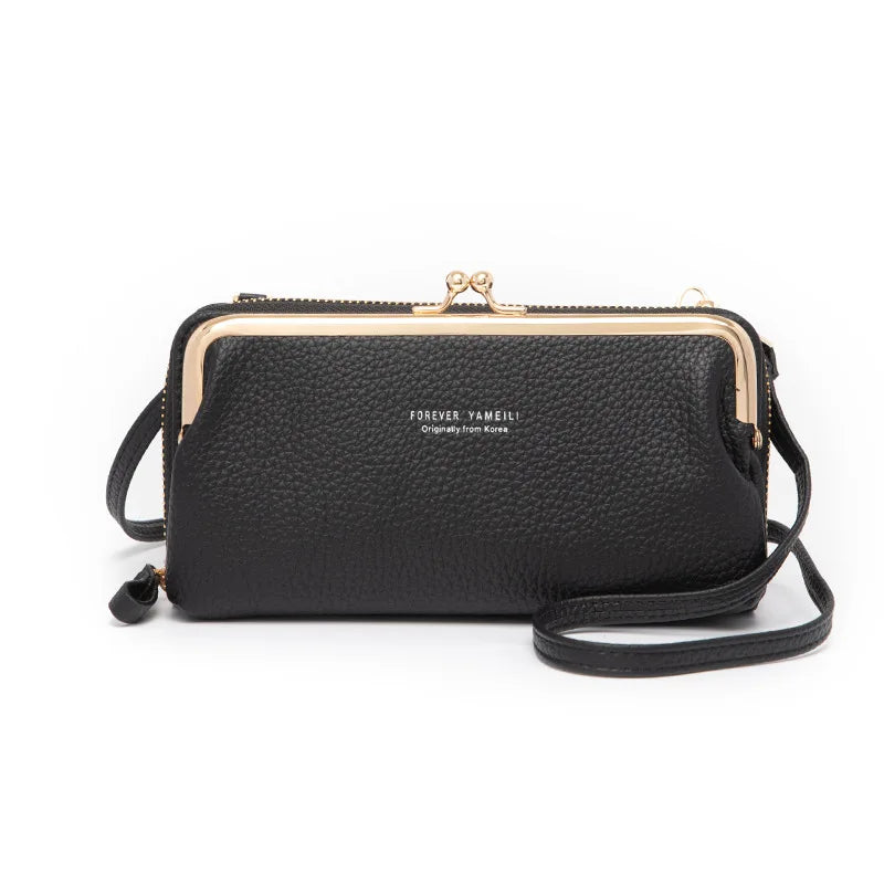 Women PU Leather Small Messenger Shoulder Bag Pink