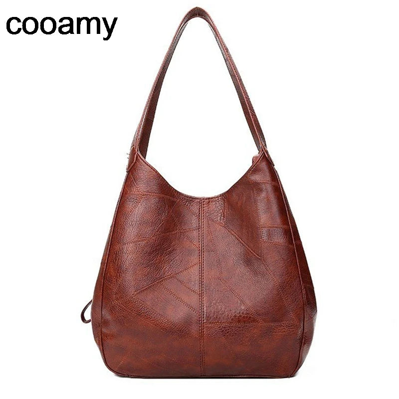 Women PU Leather Vintage Handbags Large Tote