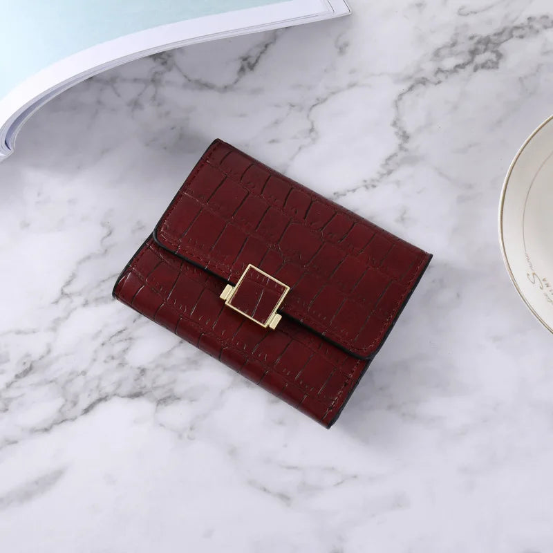 Crocodile Pattern PU Wallet Retro Style Short Purse