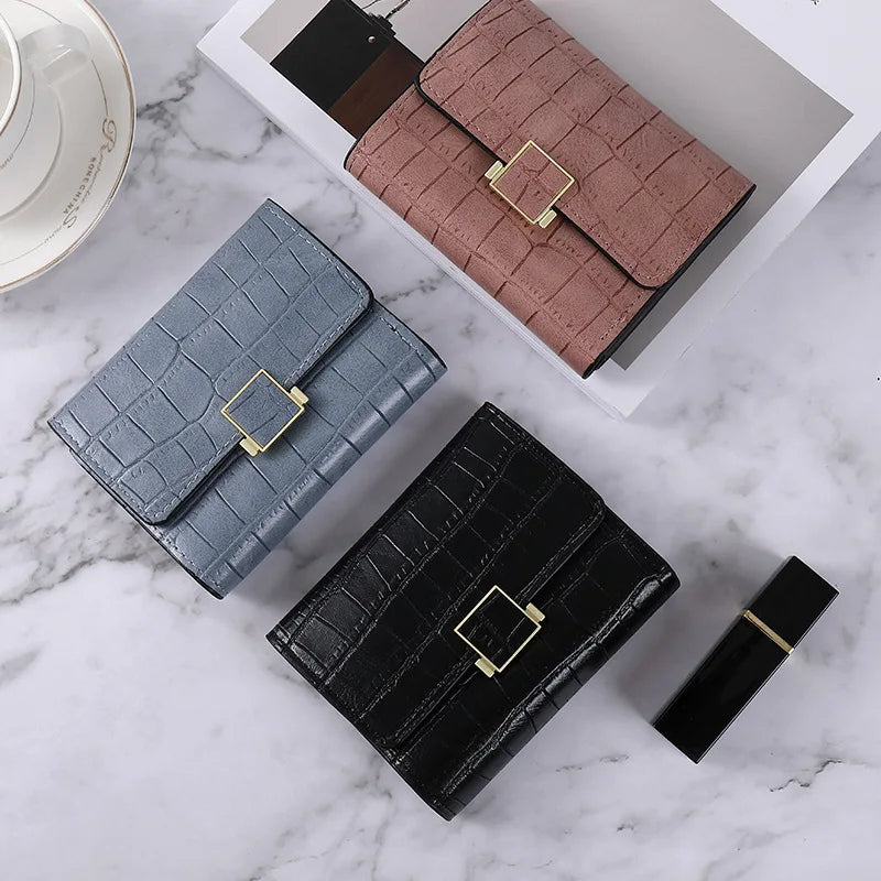 Crocodile Pattern PU Wallet Retro Style Short Purse