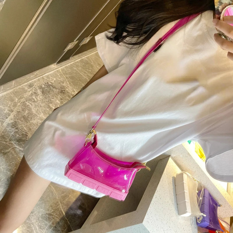 Jelly Crossbody Side Bag for Women Small Wallet Ladies Shoulder Bag
