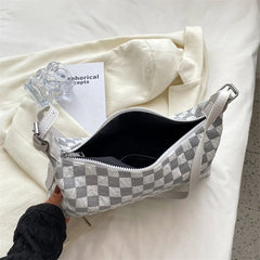 Women Plaid Print Underarm Shoulder Bag Crossbody Bag
