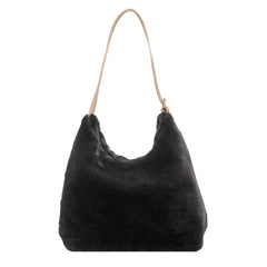 Plush Double Strap Handbag Warm Fabric Large Capacity Shopping Bags