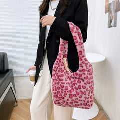 Plush Shoulder Bag Large Capacity Soft Handbag