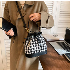 Plaid Wool Handbags Tweed Shoulder Bags Houndstooth Bags