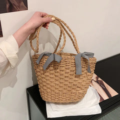 Straw Shoulder Bag National Style Bucket Women Bag