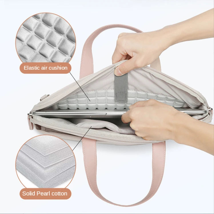 Women Portable Shockproof Laptop Briefcases Computer Bag Business Document Tote