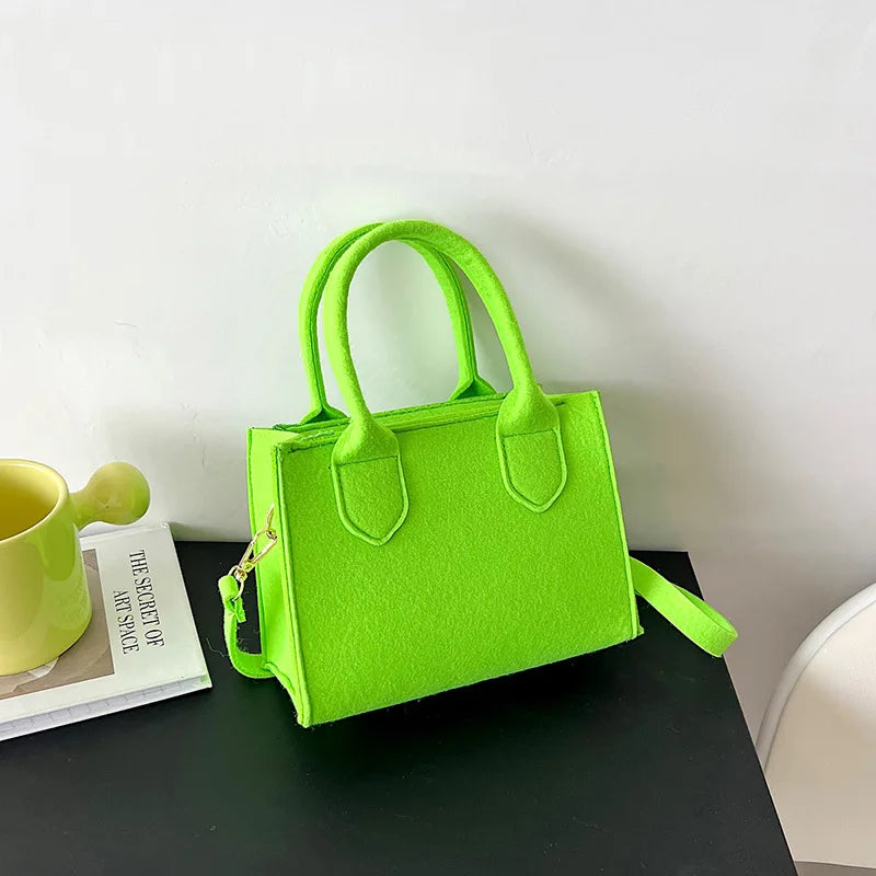 Women Felt Mini Purse Tote Bag Crossbody Handbag Shopper