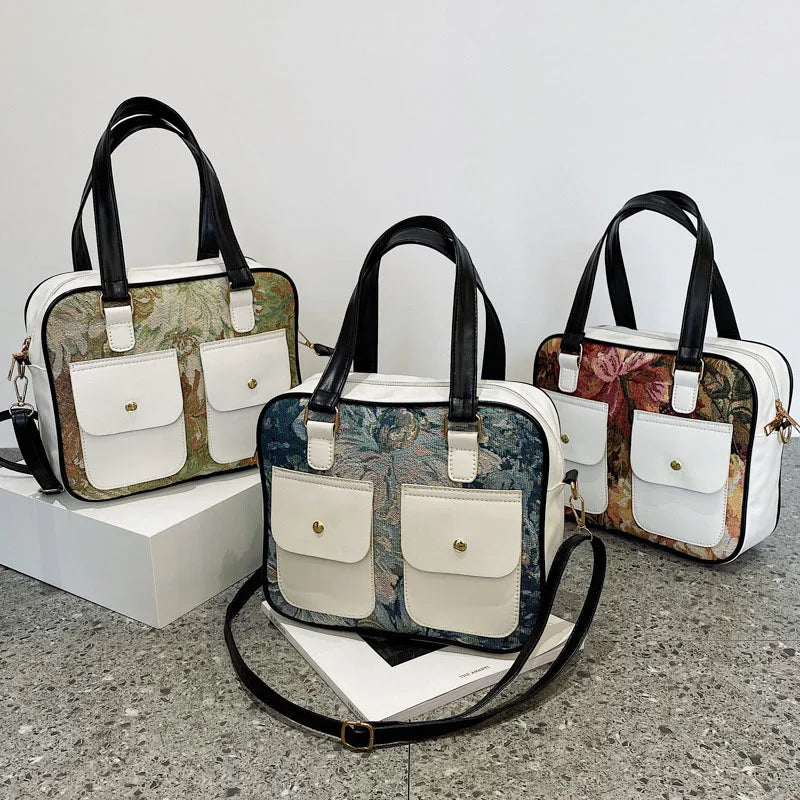 Women Printed Handbags Soft Bread Crossbody Casual Bags Flowers Bag