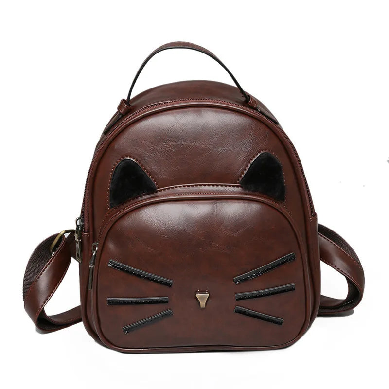Retro Mini Backpack Spring Summer PU College Wind Ladies Small Backpack