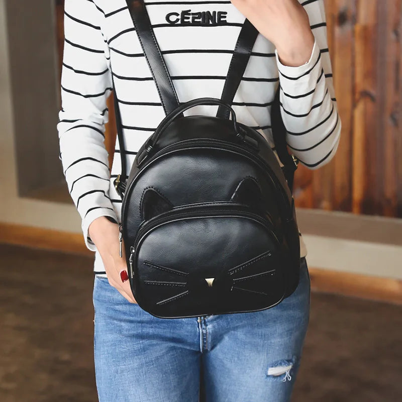 Retro Mini Backpack Spring Summer PU College Wind Ladies Small Backpack