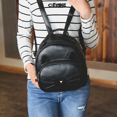 Retro Mini Backpack Spring Summer PU College Wind Ladies Small Backpack