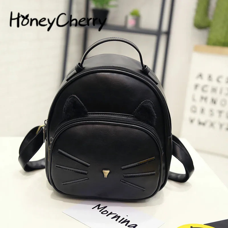Retro Mini Backpack Spring Summer PU College Wind Ladies Small Backpack