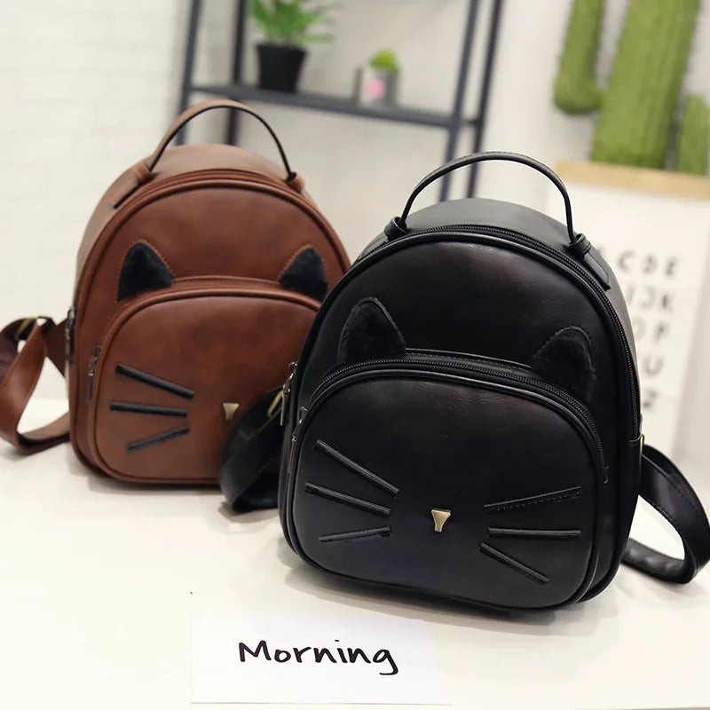 Retro Mini Backpack Spring Summer PU College Wind Ladies Small Backpack