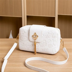 Women Pu Leather Print Tassel Crossbody Bags Casual Solid Shoulder Bag