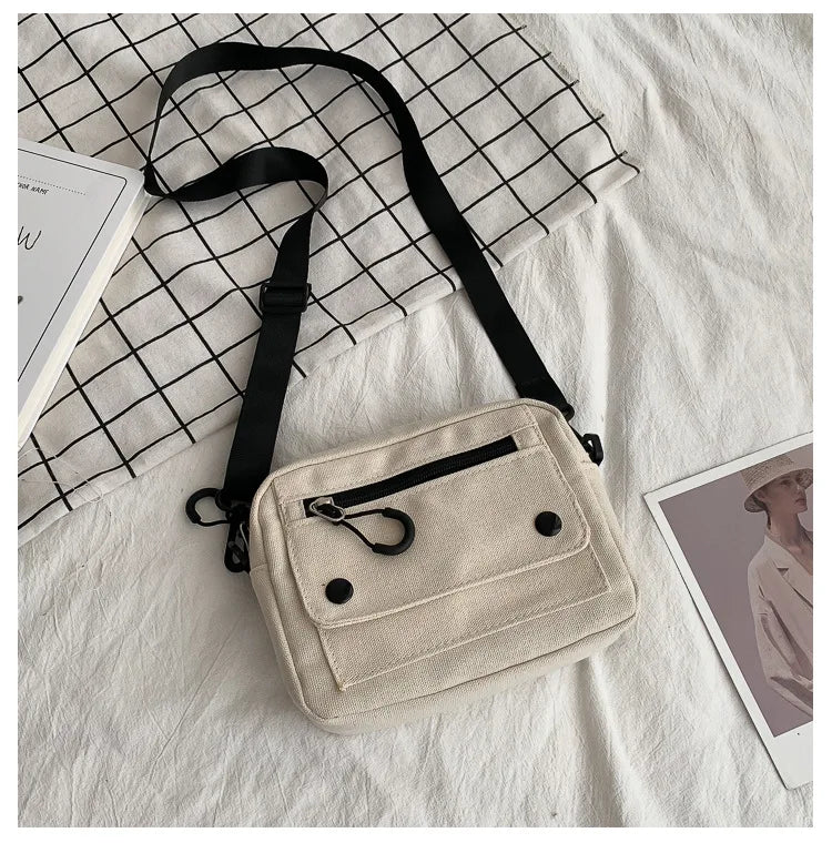 Canvas Zipper Shoulder Messenger Bag