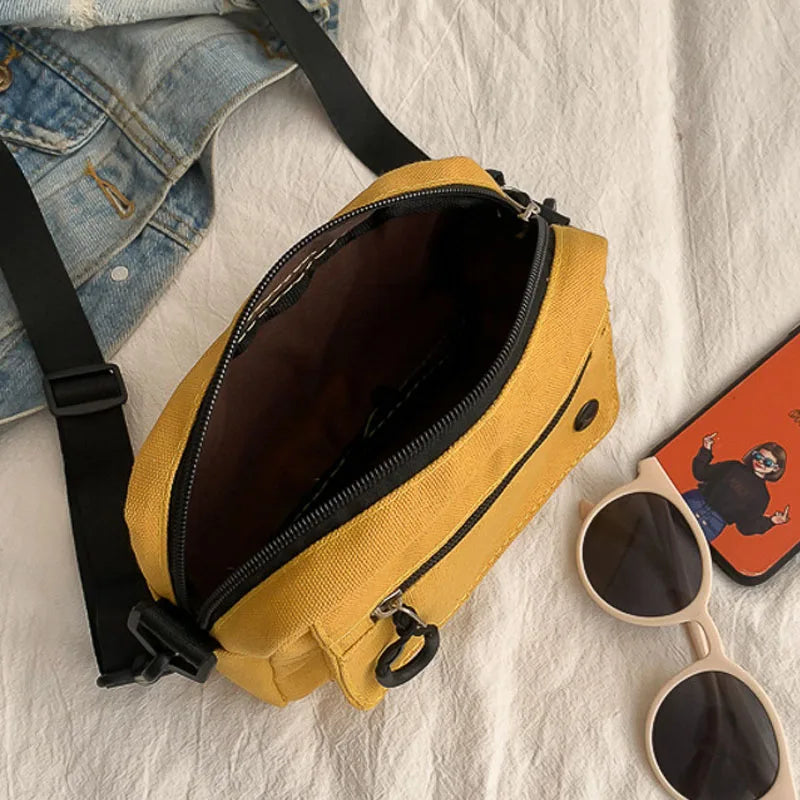 Canvas Zipper Shoulder Messenger Bag