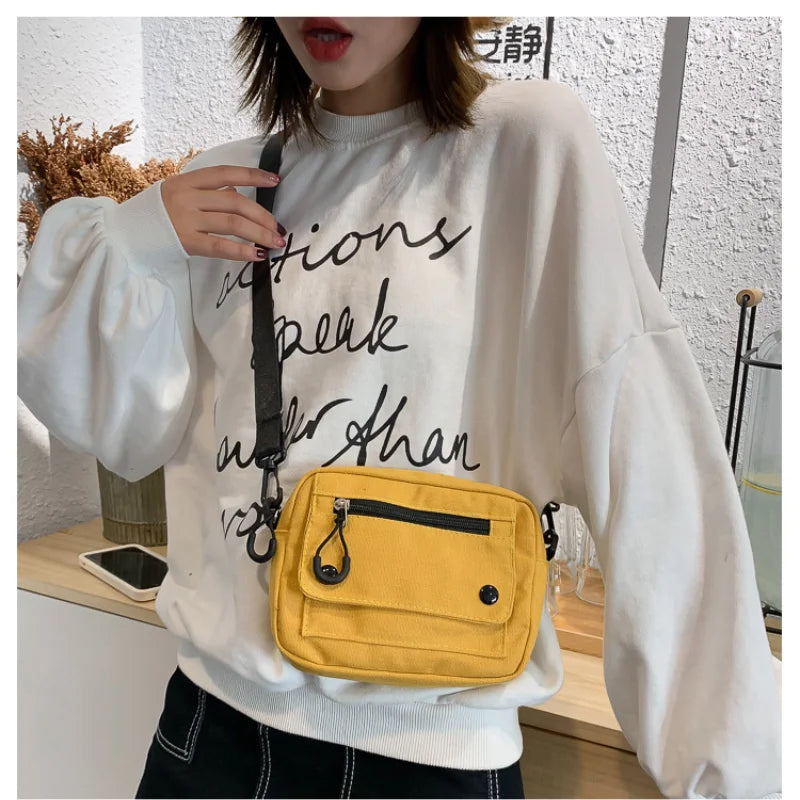 Canvas Zipper Shoulder Messenger Bag