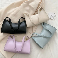 Vintage Leather Shoulder Bag - Women's Crossbody Handbag