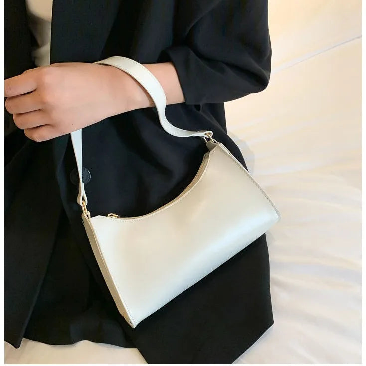 Vintage Leather Shoulder Bag - Women's Crossbody Handbag