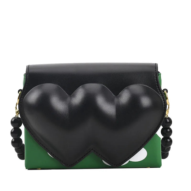 Heart Shape Shoulder Bag Chain Crossbody Wedding Clutch