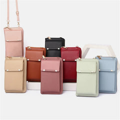 Leather Women's Shoulder Bag with Card Holders