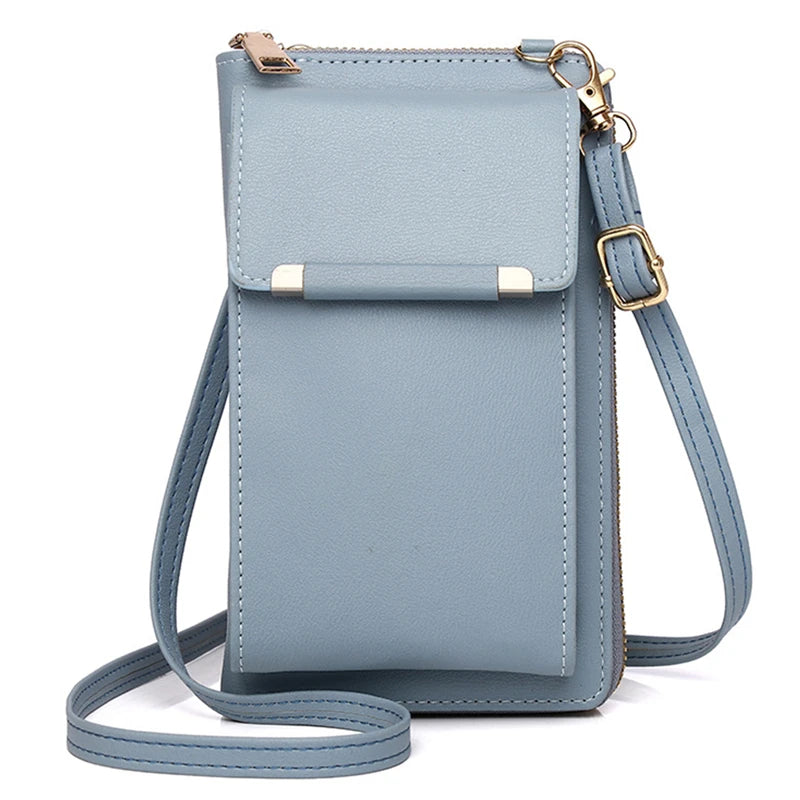 Leather Women's Shoulder Bag with Card Holders