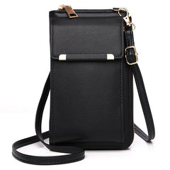 Leather Women's Shoulder Bag with Card Holders