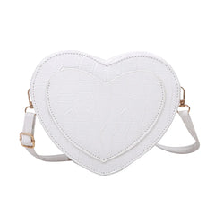 Red Love Heart Shape Shoulder Bag Women Chain Crossbody Bag