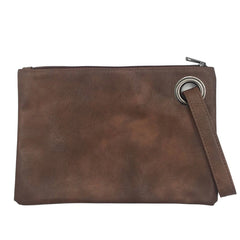 Women's Solid Leather Clutch Bag