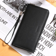 RFID Blocking Leather Wallet Phone Clutch Travel Purse