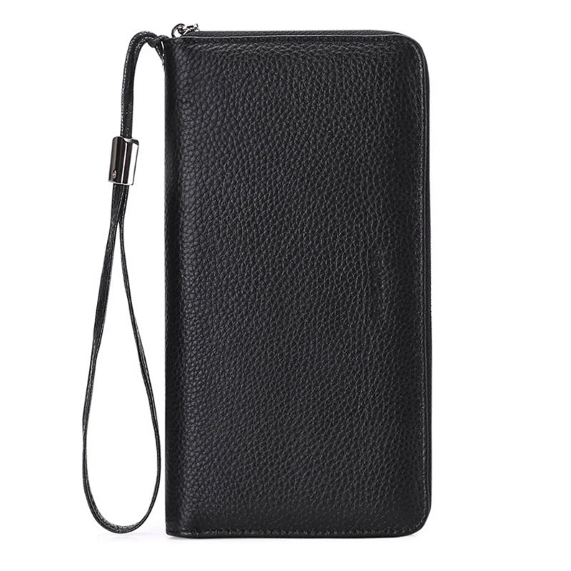RFID Blocking Leather Wallet Phone Clutch Travel Purse