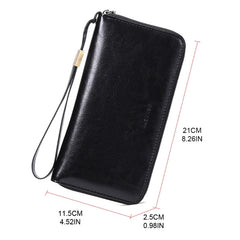 RFID Blocking Leather Wallet Phone Clutch Travel Purse